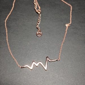 Rose gold heartbeat necklace